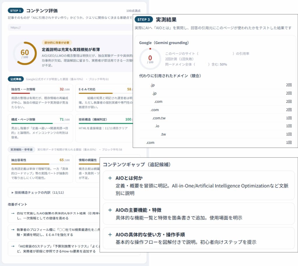 海外SEO1分診断アウトプットイメージ